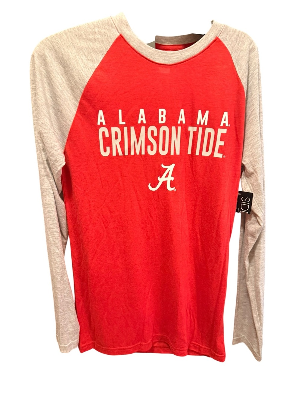 NWT Women’s Size XS Alabama Crimson Tide Red & Gray Long Sleeve Raglan Tee